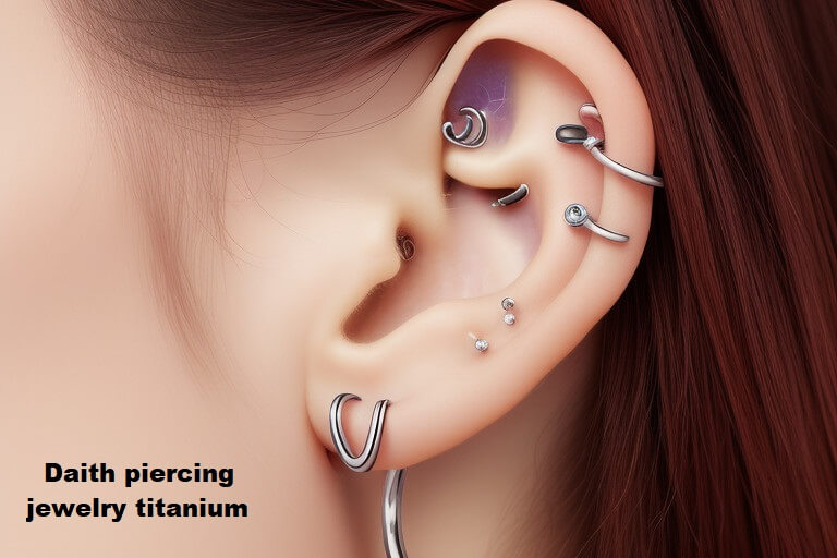 Daith piercing jewelry titanium