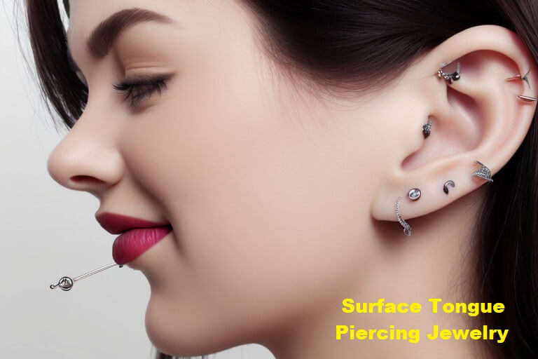 Surface Tongue Piercing Jewelry