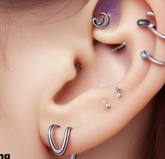 Daith piercing jewelry titanium