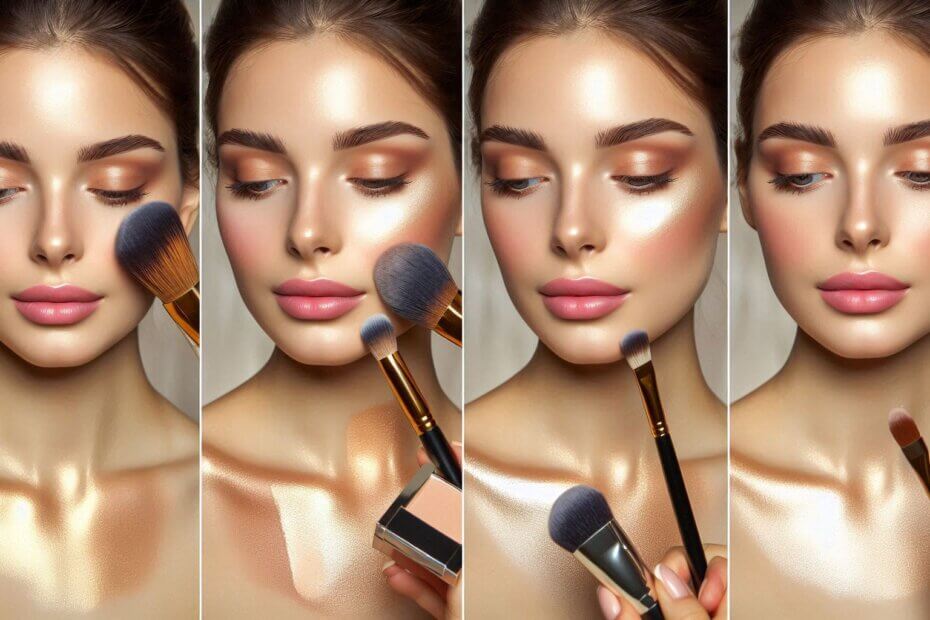 highlighter makeup use step by step