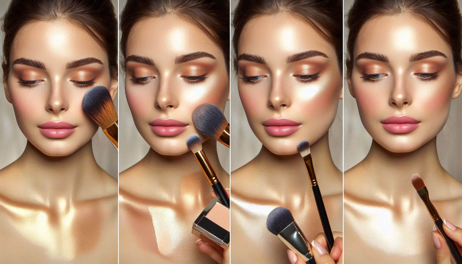 highlighter makeup use step by step