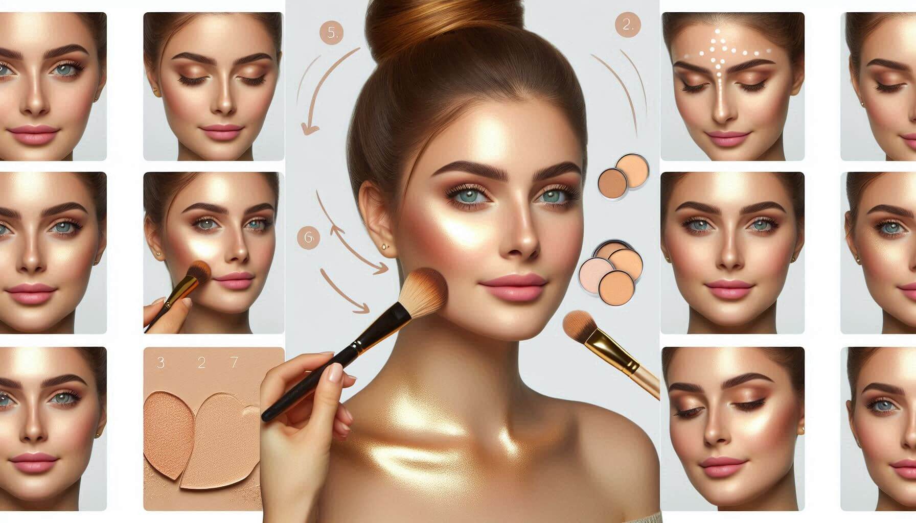 highlighter makeup use step by step