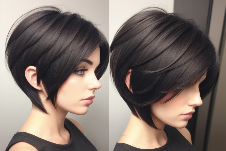 layered hush cut short hair