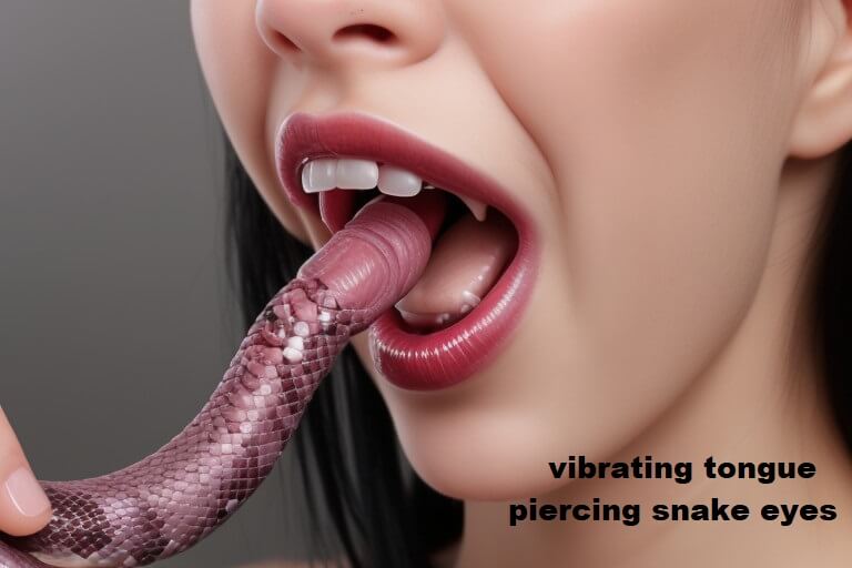 vibrating tongue piercing snake eyes